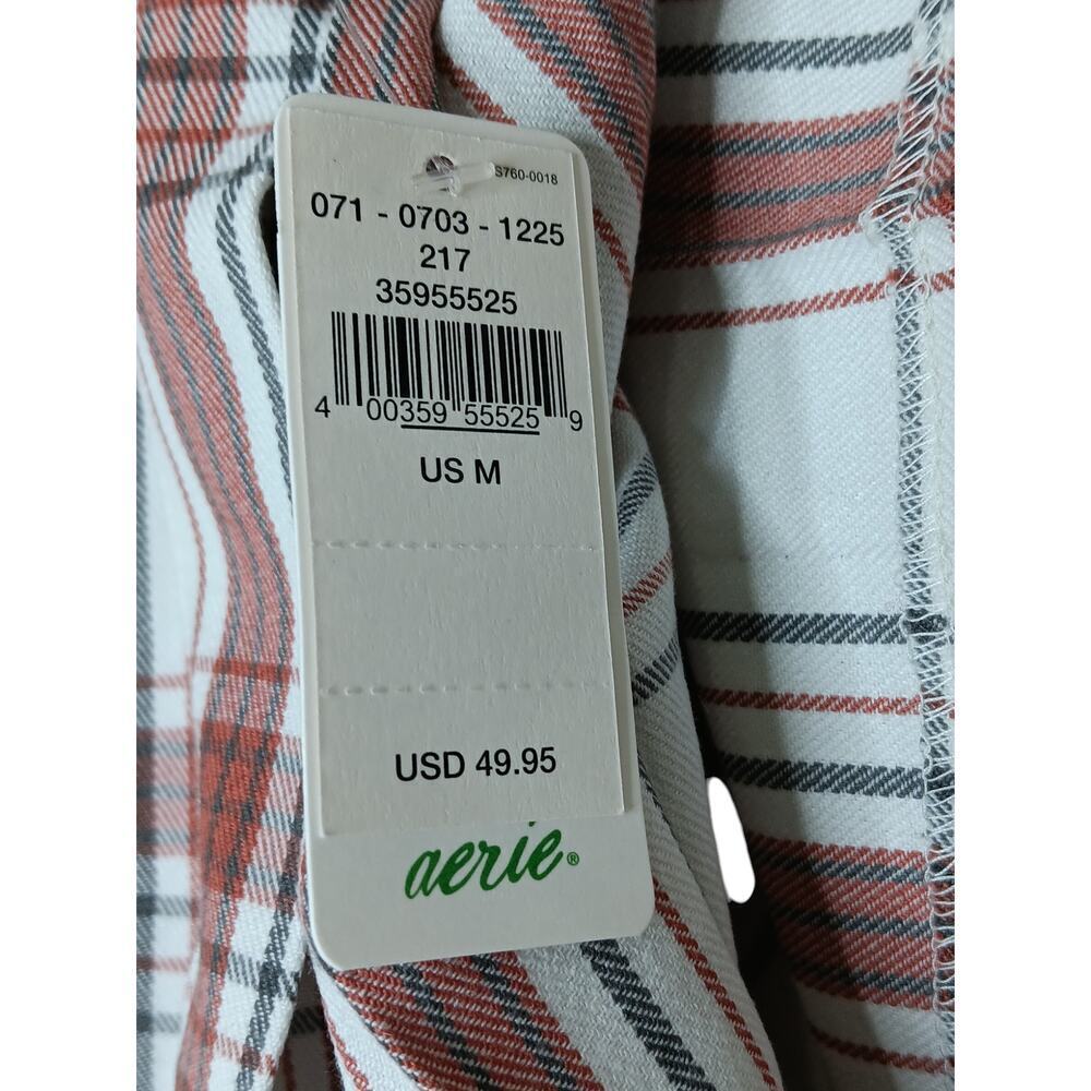 New Aerie Brick Red Plaid Pleated School Girl A-line Skirt Size M - Picture 7 of 8
